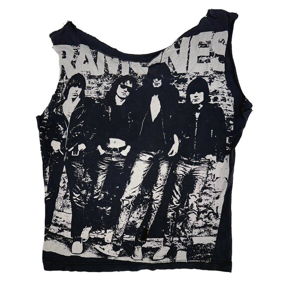 Vintage Ramones Shirt Thrashed Tank Cut Punk Rock 80s 90s M/L - Picture 1 of 6